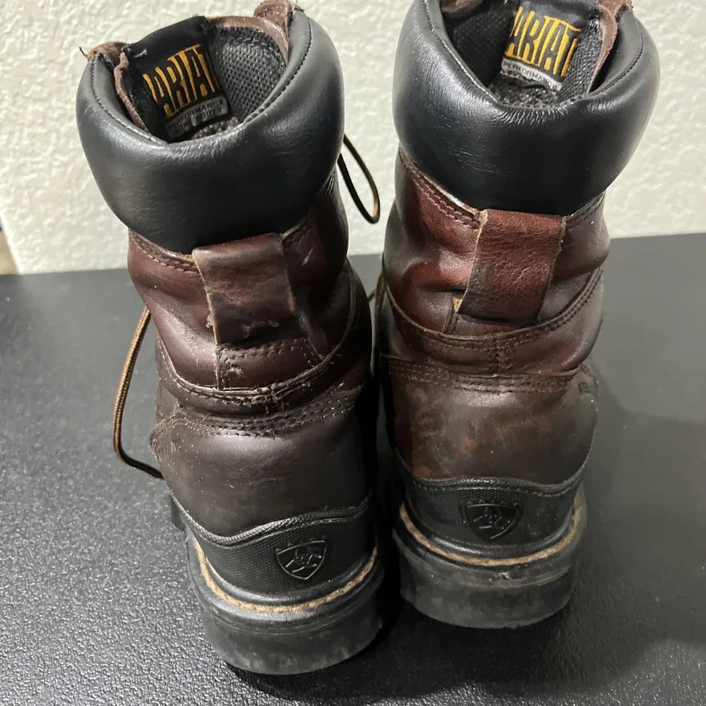 Ariat Work Boots Mens 9.5 Brown Cobalt XR Steel Toe Lace‎ Up Kiltie Leather